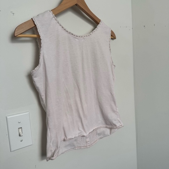 Vintage coastal cowgirl White Sleeveless Button-Up Top M prairie - Picture 7 of 7